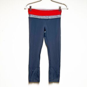 Lululemon Mid Rise Run Inspire Cropped Gray Leggings Women's Size 4